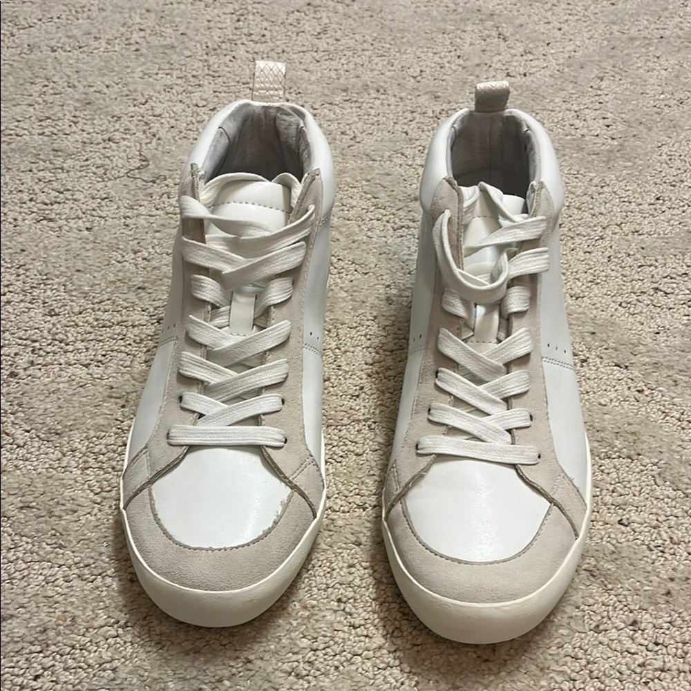NWOT Banana Republic White and Beige High-Top Sneakers